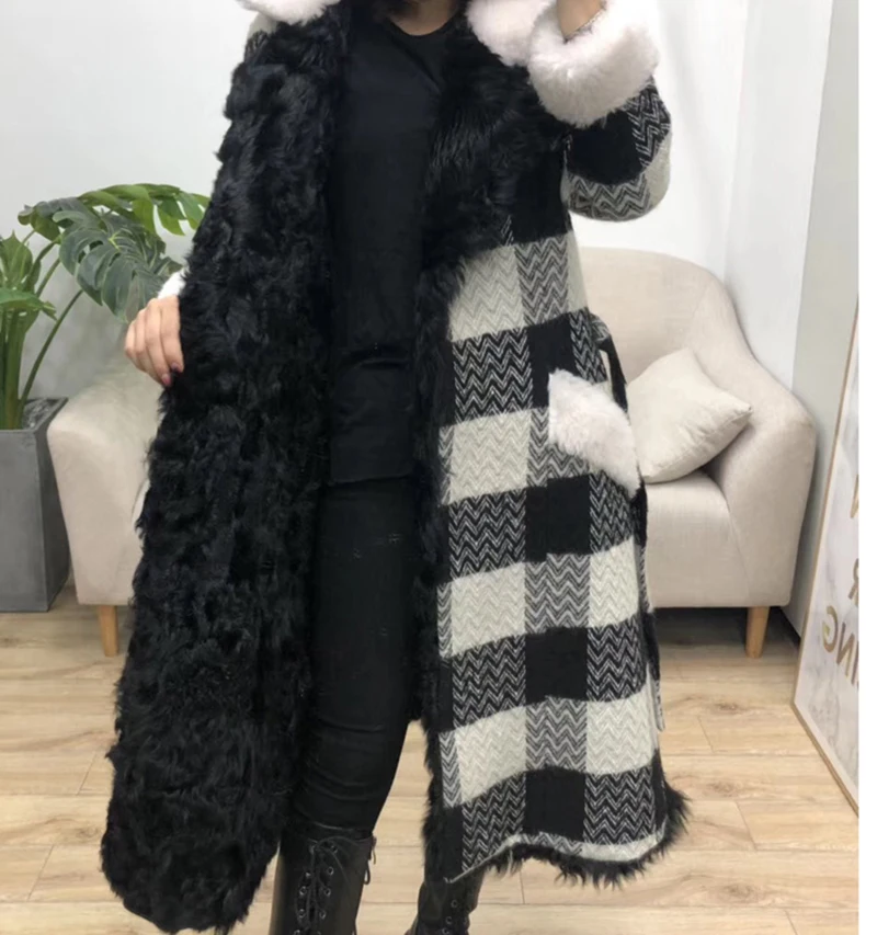 2018 Parka Réel black Coréenne De Manteau Taille Lingerie Fourrure Vestes Plus Outwear La Hiver Vêtements Mouton Femmes Red YprYqHR