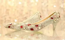 5cm Low Heel Bridal Wedding Dresses lady’s crystal formal shoes Jeweled Evening Prom Party Bridesmaid Shoes Formal Shoes