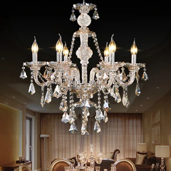 

led e14 European Cognac Alloy Candle Crystal Chandelier lighting LED Lamp LED Light. For Dinning Room Foyer Bedroom