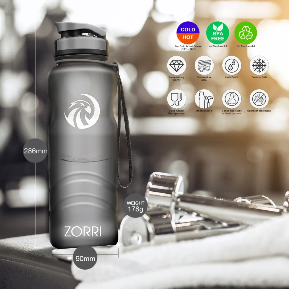 

ZORRI Bottle For Water Bottles Trinkflasche BPA Free Waterbottle Fashion Sport Scrub Tourism And Camping Water Bottle 1200ml