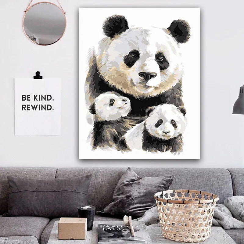 

DIY colorings pictures by numbers with panda painting picture drawing painting by numbers framed Home