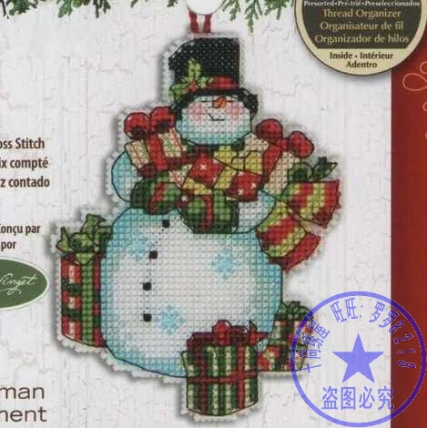 cs-2007 Cross Stitch Kit Snowman Jingle Bells Christmas Tree Ornament Ornaments Dim 08896