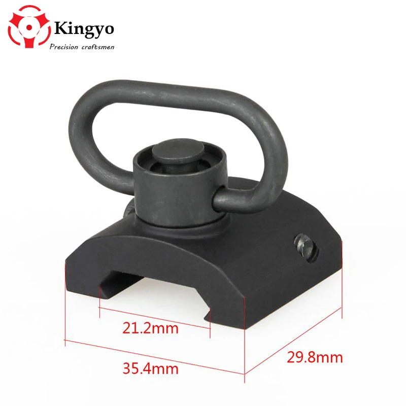 

Heavy Duty Quick Release Detach Push Button Sling Swivel Adapter Set Picatinny Rail Mount Base 20mm Connecting Sling Ring