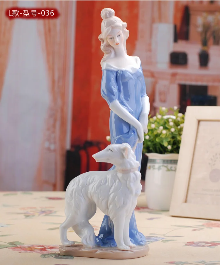 Высококачественная современная керамическая статуэтка ангела, европейская элегантная Статуэтка леди, свадебная Красивая Статуэтка богини - Цвет: 036