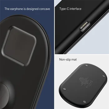 Baseus Wireless Charger For iPhone X XS MAX XR 8 Fast Wireless Full load 3 in 1 Charging Pad for Airpods 2019 Apple Watch 4 32 5