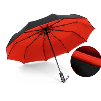 

Fully Automatic Business Umbrella Rain Women Men 3 Folding Umbrellas 10 K Strong Big Man's Umbrellas Rainy Sunny Wholesale