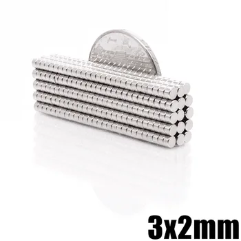

100pcs 3 x 2 mm N35 Grade Small Mini Disc Super Strong Magnet 3x2 Powerful Round Rare Earth Neodymium Magnets 3*2