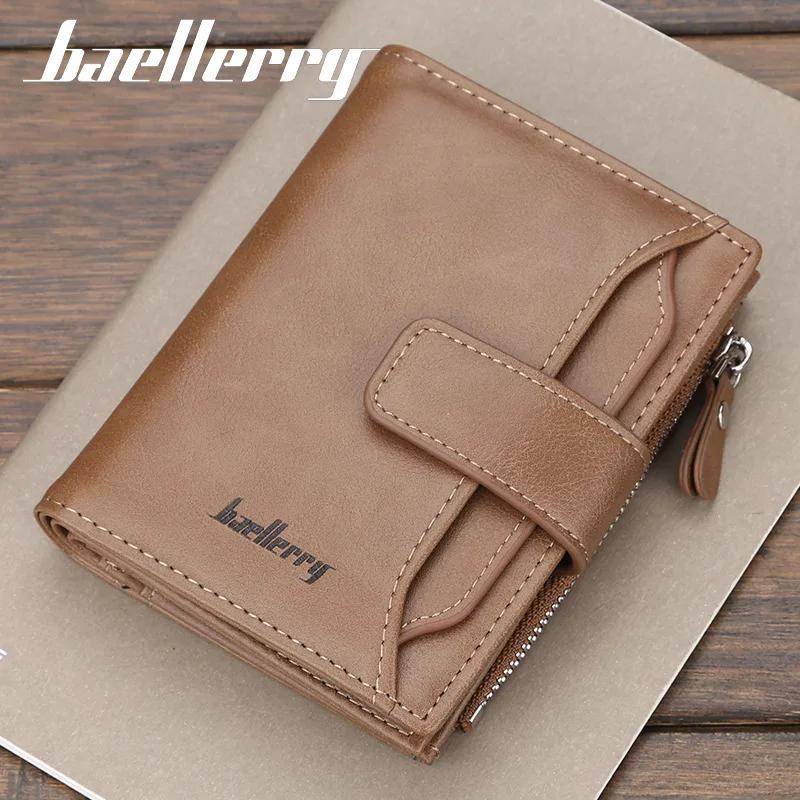 2019 Baellerry الرجال محافظ الأزياء ديساي قصيرة سستة حامل بطاقة الرجال محفظة جلدية الصلبة عملة جيب عالية الجودة الذكور محفظة