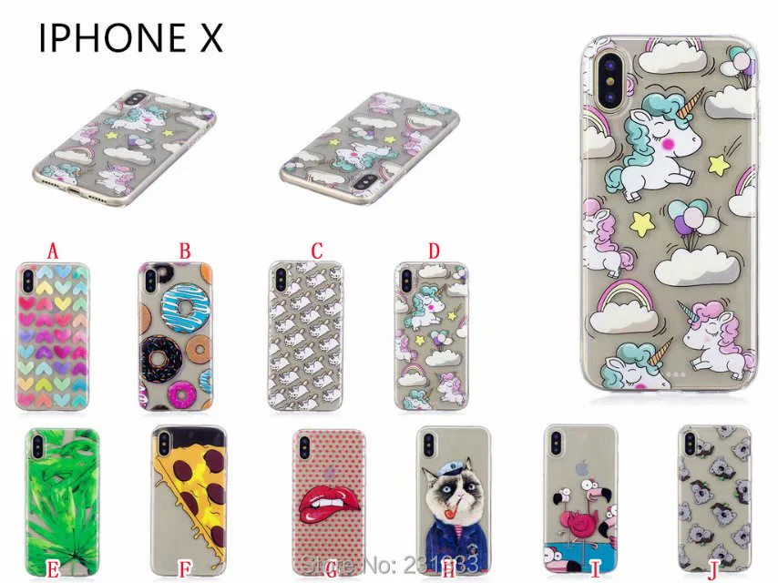 Мультяшный мягкий чехол C-ku IMD из ТПУ для Iphone X 8 7 PLUS 6 6S Xiaomi MI Redmi NOTE 4 5A 4X прозрачный с