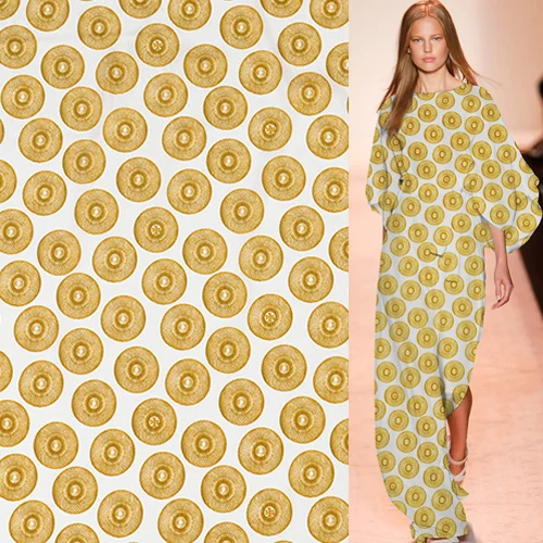 

Circle design stretch silk crepe de chine fabric silk blended fabric,SCDC1005