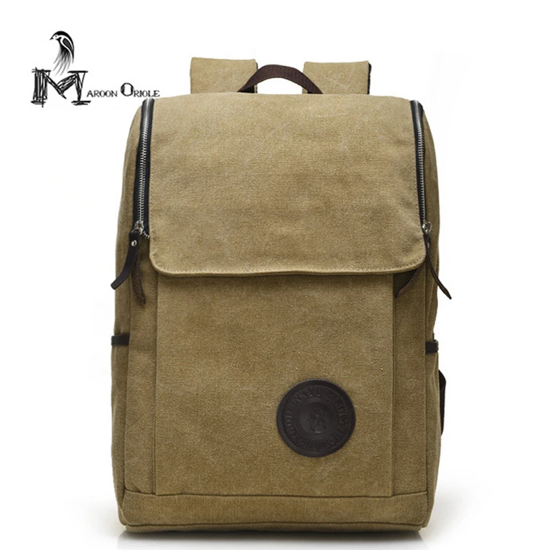 Male vintage canvas backpack casual canvas backpack for school and