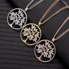 Tree of Life Pendant Women's Necklace European Crystal Leaf in Large Round Gold Silver Color Fashion Jewelry Accessories 2022 ► Photo 3/6