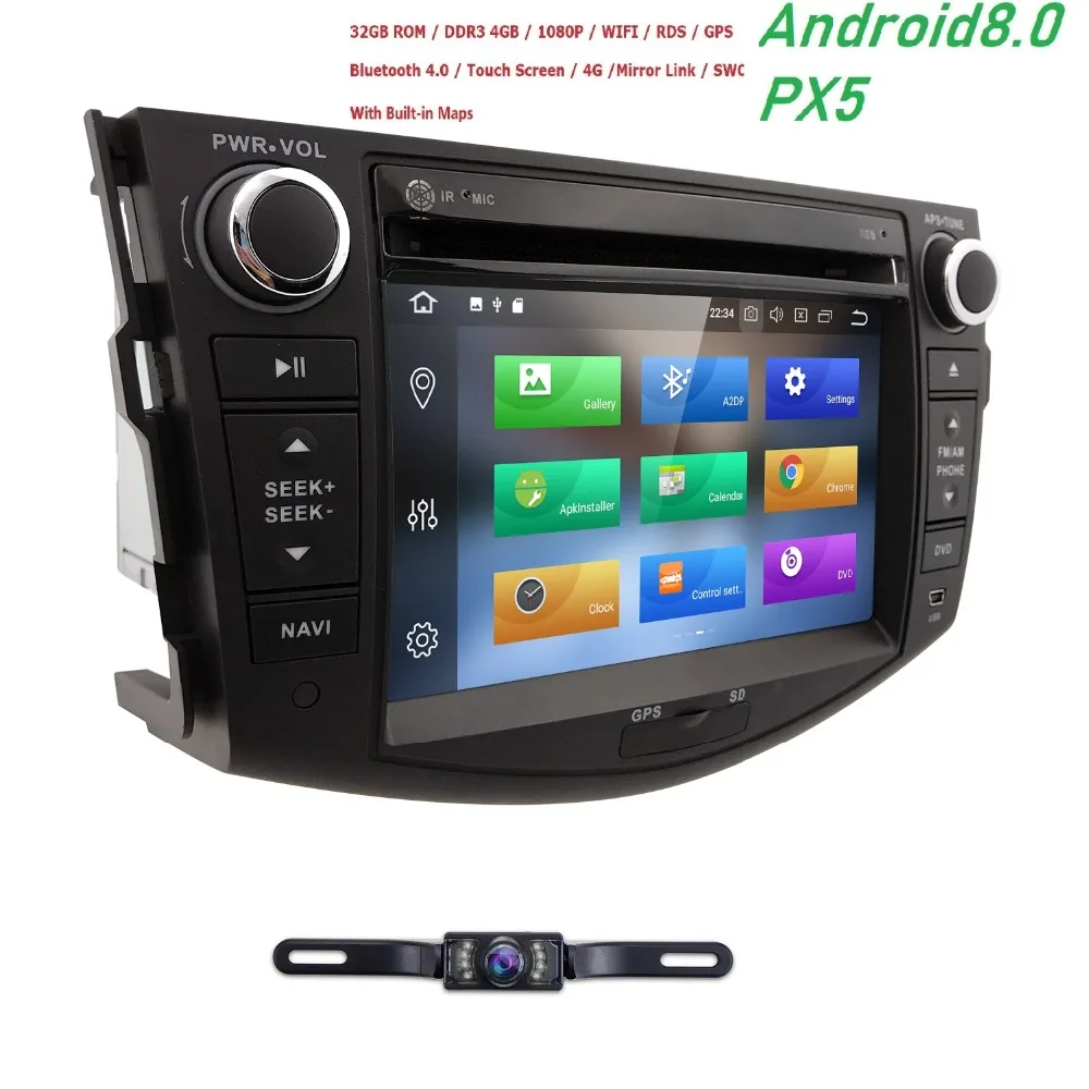Cheap Hizpo AutoRadio 2 din Android 8.0 GPS Car DVD For Toyota RAV 4 RAV4 2006 2007 2008 2009 210 2011 2012 Head unit Multimedia 4GB 1