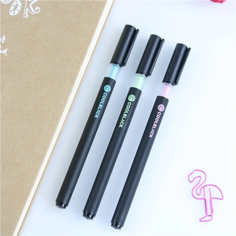 

4 Pcs Cool Black Gel Pen Signature Pen Escolar Papelaria School Office Supply Promotional Gift