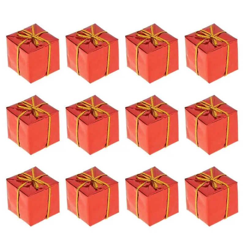 Милый мини-барабан уличный светильник Подарочная коробка Рождественская елка висячий орнамент кулон Рождественское украшение для дома Navided Natal - Цвет: 12pcs
