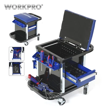 

WORKPRO Tool Set for Car Repair Set of Tools Work Stool Workbench Seat