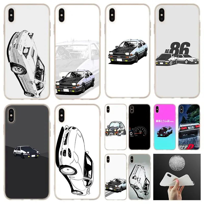 Для iphone 11Pro Initial D 86 Мягкий силиконовый чехол для телефона iPhone 11 Pro 7 8 Plus XR XS Max 4 5 5S SE 6