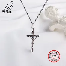 Thai Silver Vintage Necklace Handmade Choker Cross Pendant 925 Silver Kolye Collares Jewelry Riverdale Collier Femme For Women Thai Silver Vintage Necklace Handmade Choker Cross Pendant 925 Silver Kolye Collares Jewelry Riverdale Collier Femme For Women