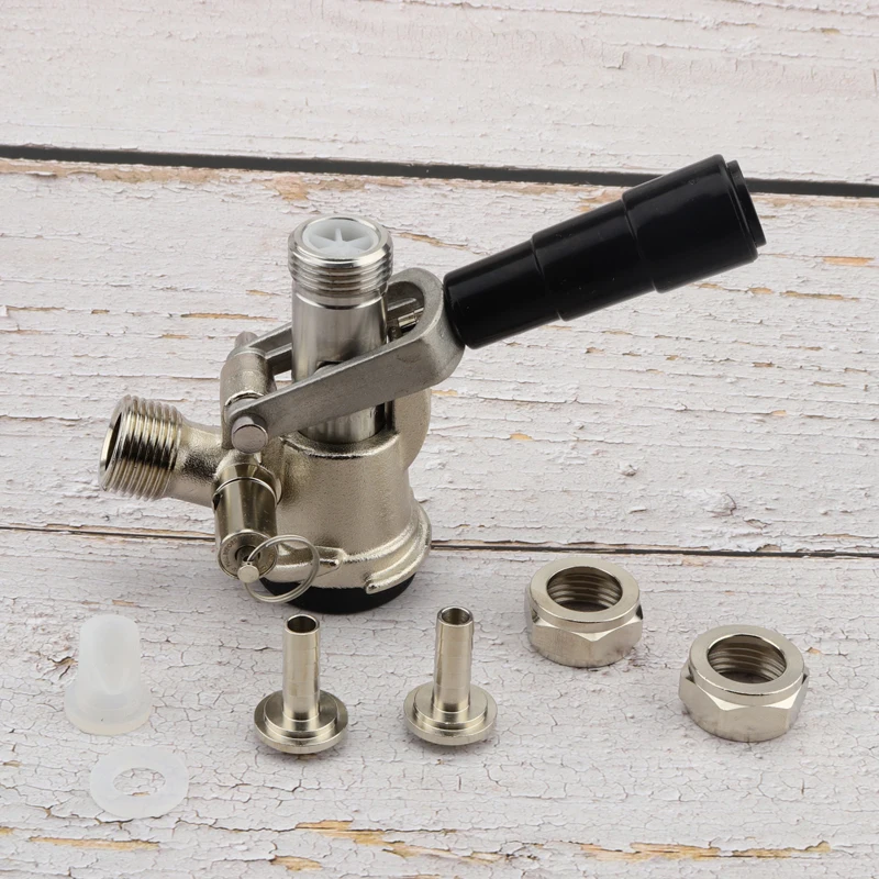 Beer Keg Coupler S System Tap Beer Dispenser with Black Lever and with