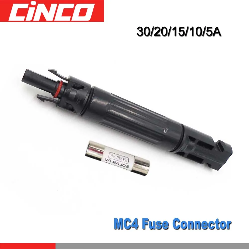 

MC4 Connector Fuse protector 5A 10A 15A 20A 30A 1000VDC Fuse Use for solar cell panel Fuse Holder Protective PV Photovoltaic