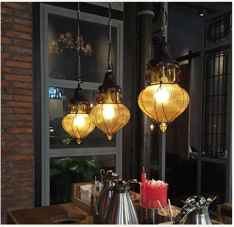 Free Ship! Bohemia Style Bar Coffee Pendant Lights Creative Color
