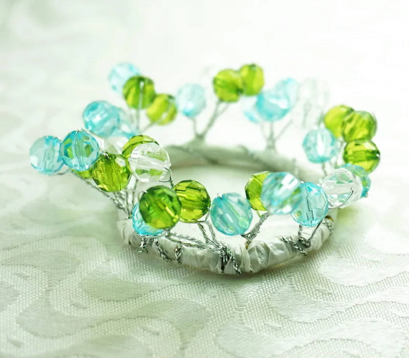 beaded crystal flower napkin ring, wedding decoration napkin holderin