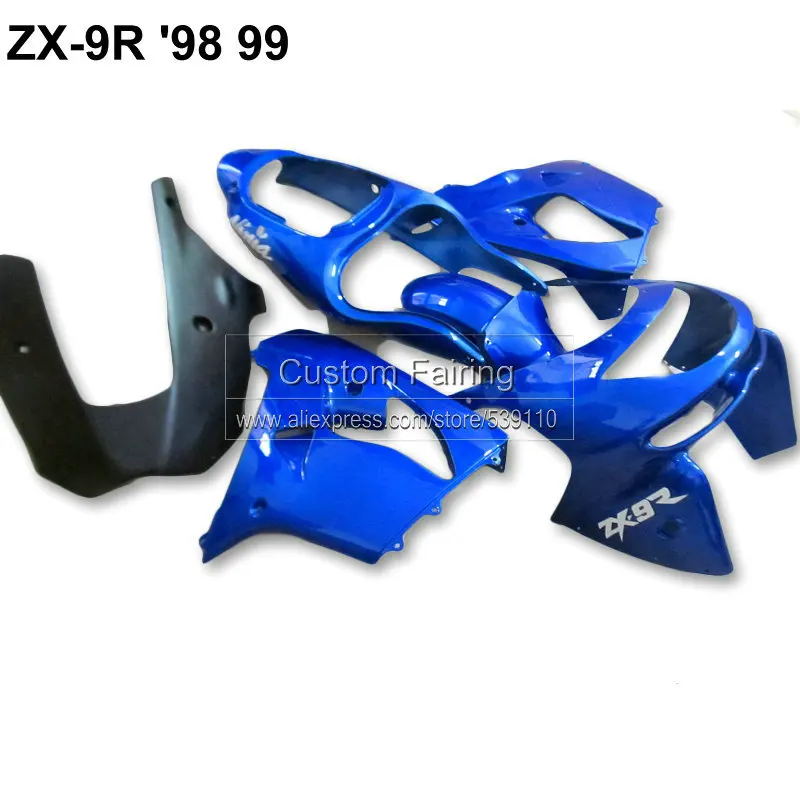 Комплект обтекателей для мотоцикла Kawasaki ZX9R zx 9r 1998 1999 Ninja 98 99 синий черный комплект