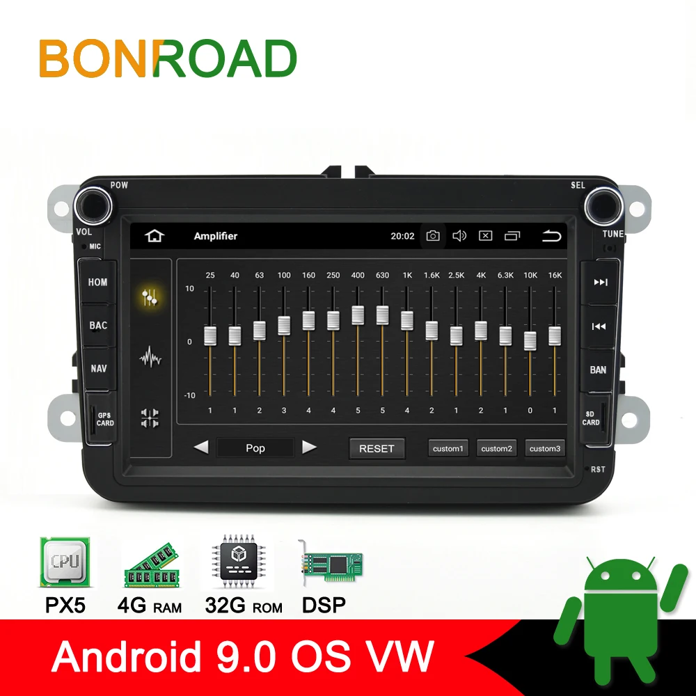 

Bonroad 2Din 8"Android 9.0 IPS Octa Core PX5 Car Player for Golf 5 Golf 6 Polo Passat Tiguan Touran For Skoda NO DVD