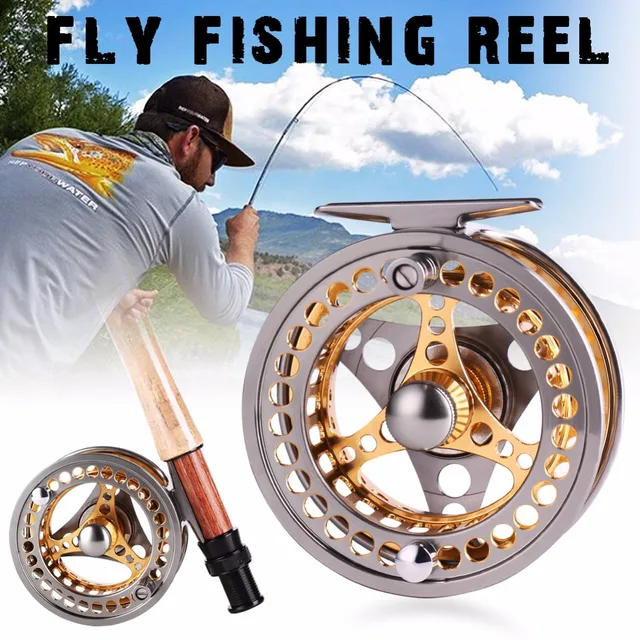 Sougayilang Large Arbor Fly Fishing Reel 2 + 1 BB wysokiej wytrzymałości  odlewania Aluminium szpula Fly kołowrotki wędkarskie - AliExpress