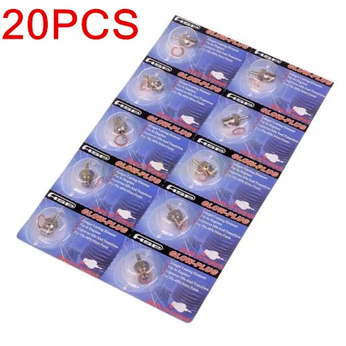 

20PC 70117 Nitro Glow Plug N3 N4 VX SH GO 16 18 21 28 Methanol Engine 02060 Fit 1/8 1/10 HSP HPI Traxxas 94122 94166 94188 94762