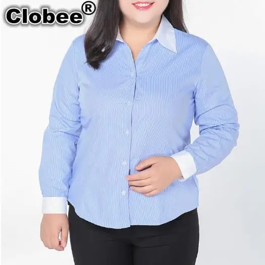 Женская рубашка в полоску ropa mujer talla grande 4xl 5xl 6xl женская блузка с длинным рукавом 9XL