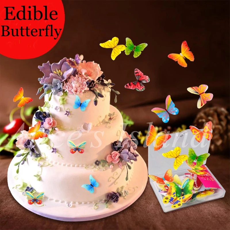 34 шт. 3D съедобные бабочки|paper 3d|paper decoration partypaper decorations wedding |