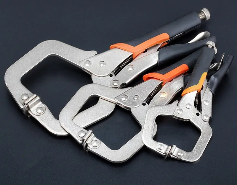 

1 Pc C Clamp Type 6" 9" 11" Flexible Vise Jaw Locking Pliers Plastic Grip Handle Adjustable Ring Metal Welding Plier