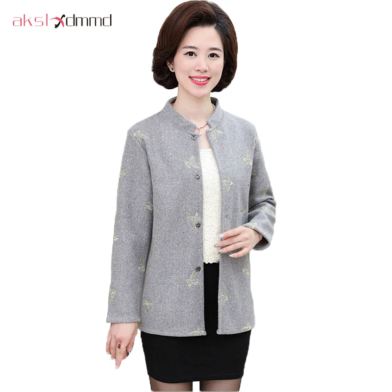 AKSLXDMMD Spring Autumn Coats Women Woolen Jackets Plus Size L 3XL