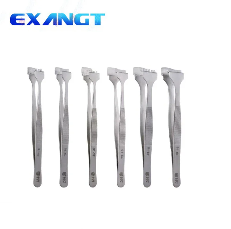 6pcs/lot High quality Wafer Tweezers with Big Flat Tip Anti static
