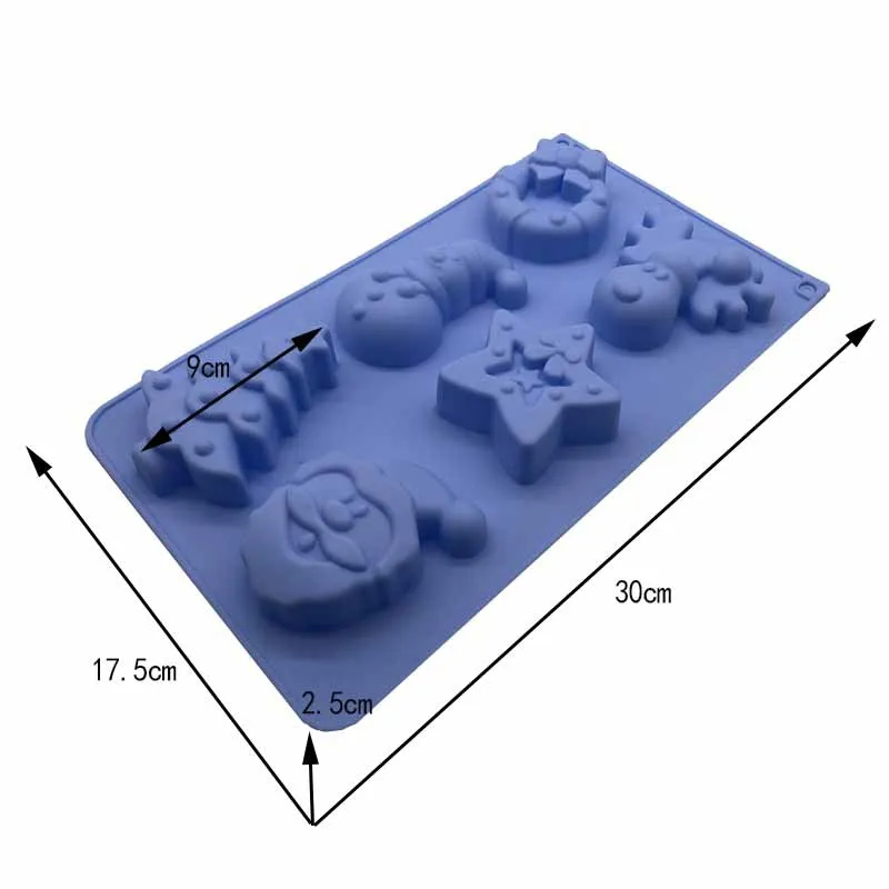 3D Новая Рождественская елка шоколадные конфеты силиконовая форма Санта Клаус помадные формы выпечка бисквитов плесень инструменты для украшения выпечки, торта