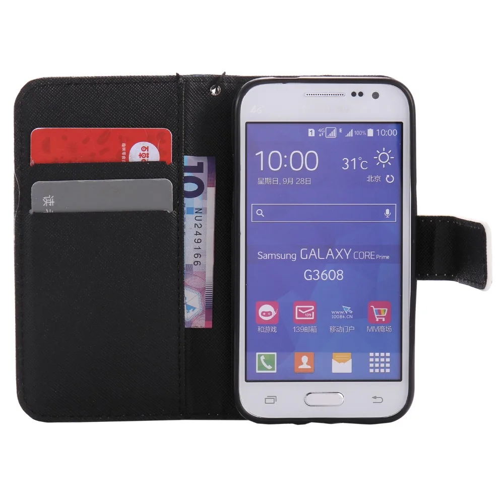 Для samsung Galaxy Core Prime G360F G360H G360H/DS G361F SM-G360H/DS SM-G360F SM-G360H SM-G361F кожаный чехол-портмоне с откидной крышкой чехол для телефона