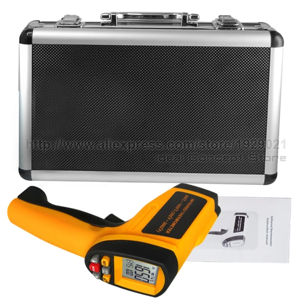 50: 1 DS профессиональная цифровая инфракрасный лазерный термометр пирометр Автомобильная 1650 градусов Цельсия