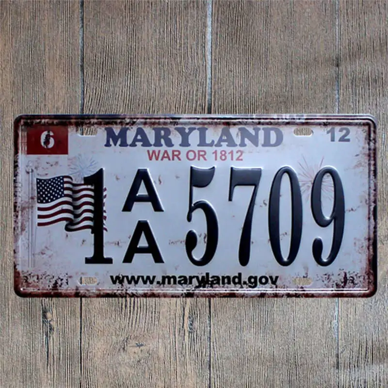 American License Plate USA Decorative Signs Plaque Vintage Metal Coffee Bar Decoration Home Decor 15x30 cm - Color: 9573