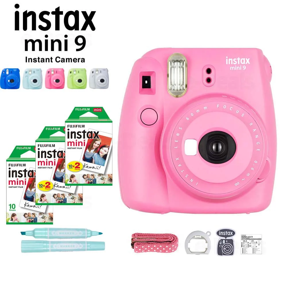 Мгновенная Камера Fujifilm Instax Mini 9 5 цветов + 50 листов пленка Fuji белая фотобумага
