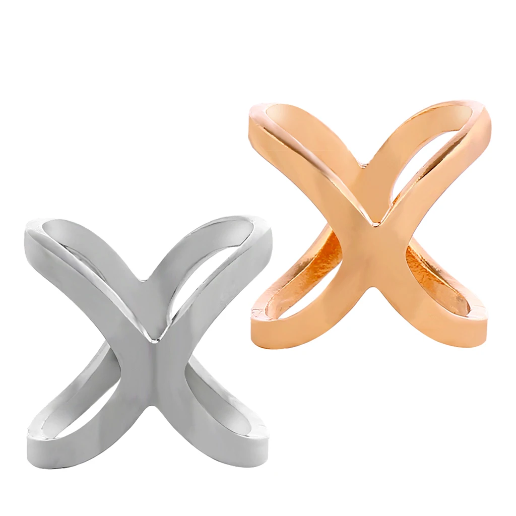 Alloy Women Silk Chiffon Scarf Clip Ring Holder Wedding Party Cross Buckle for Daily Wear Wedding Prom Party Office
