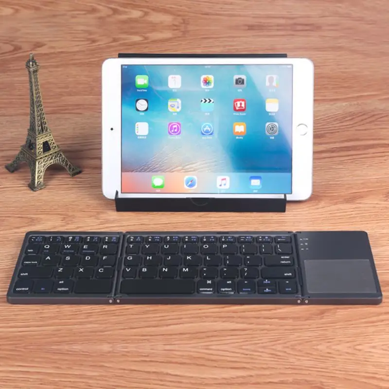 

Wireless Bluetooth Keyboard Foldable Touchpad Dual Mode USB Rechargable Portable for Windows/IOS/Android/Phone/Tablet/PC