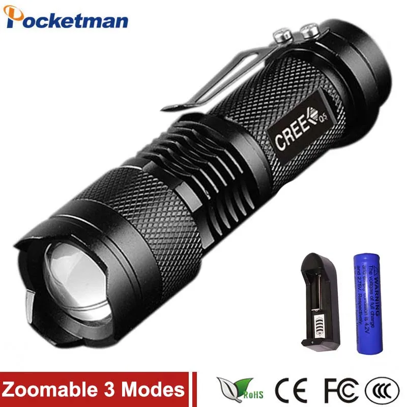 

2000 Lumens Mini Torche Flashlight Led Linterna Potente Q5 LED Gladiator Flashlight 3 Modes Zoomable LED Torch Penlight