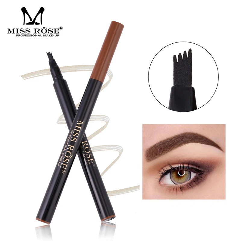 

Miss Rose 3 Color Sketch Long lasting Eyebrow Pencil Liquid Waterproof Natural Eyebrow Professional Four pronged Enhancer Makeup