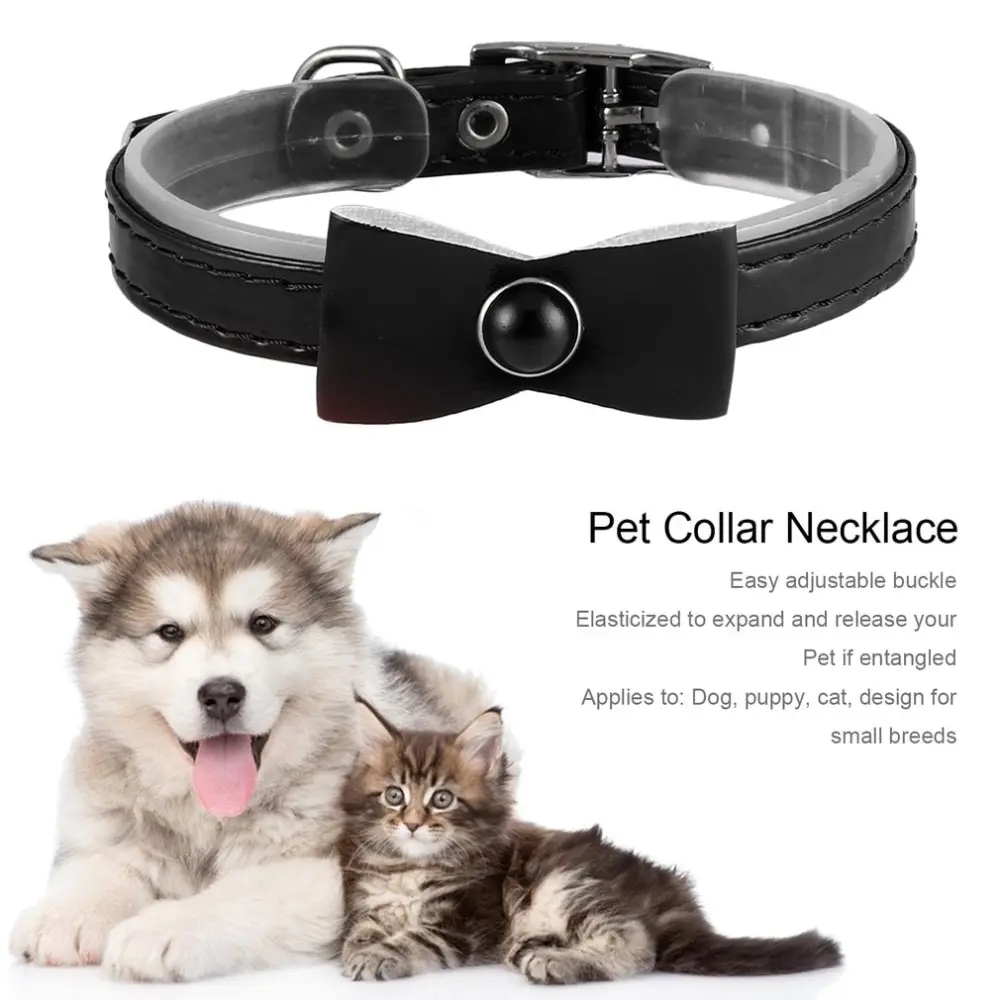 

Easy Adjustable Buckle PU Leather Pet Collar Puppy Dog Cat Necklace with Jingle Bell For Dog Supplies Animal Accessories
