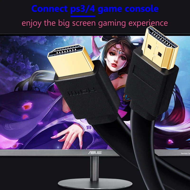 Shuliancable HDMI кабель видео плоский hdmi 1 4 1080P 3D для HDTV XBOX PS3 компьютера 0 3 м 5 2 7 10 15