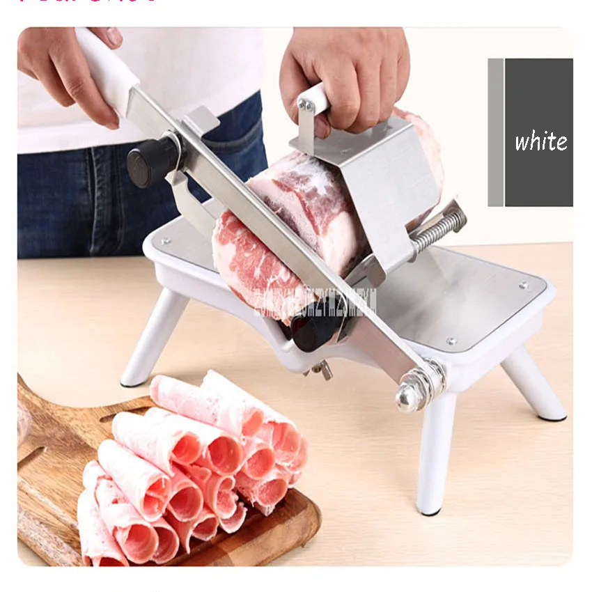 ST209 измельчитель мороженого мяса бытовой резак для мяса мясо Roll Slicer небольшой говядины рубанок ручная овощерезка Hot Pot Slicer - Цвет: white