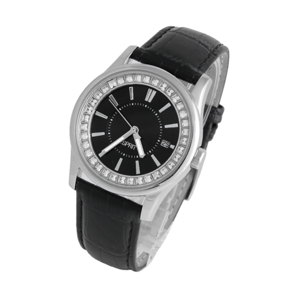 MS ESPRIT black diamond disc belt quartz watch ES105452002 MS ESPRIT black diamond disc belt quartz watch ES105452002
