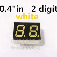 20 шт.,, 0,4 дюйма, дюйма, 2 бита, 7 сегментов, цифровая трубка, Белый светодиодный дисплей, общий катод, 10 Pin, цифровой дисплей