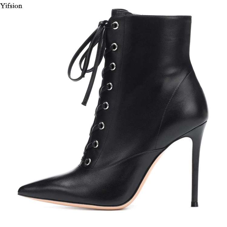 Olomm/новые стильные женские полусапожки пикантные ботинки на тонком высоком каблуке Великолепная обувь с острым носком черного и белого цвета женская обувь, большие американские размеры 5-15